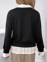 Perfee Faux Layered Contrast Long Sleeve Sweatshirt OutfitFlow